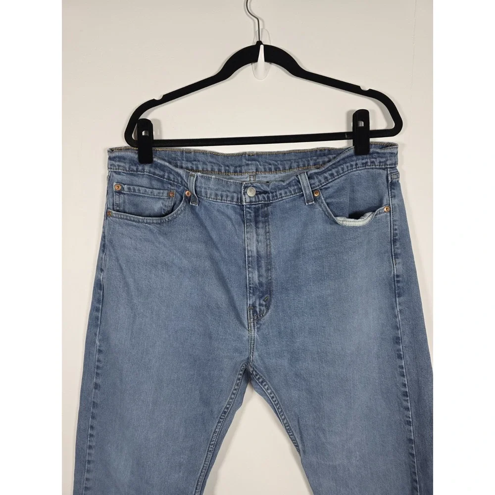 Levis Mens 40x30 505 Straight Leg Blue Denim Jeans Regular Fit Classic Essential